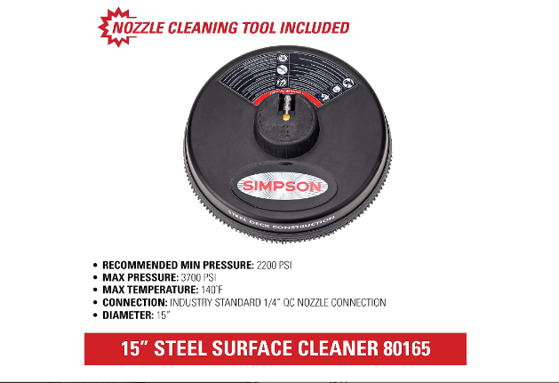 SIMPSON PRESSURE WASHER SURFACE 
CLEANER